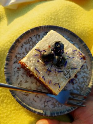 Carrot cake (very sweet glazig!) at Pele Surf Shack in Hook Of Holland