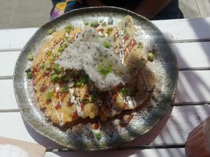 Japanese breakfast pancakes! Unique at Pele Surf Shack in Hook Of Holland