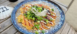 Okonomiyaki pancake at Pele Surf Shack in Hook Of Holland