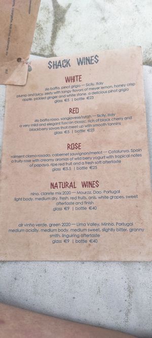 Menu August 2024 at Pele Surf Shack in Hook Of Holland