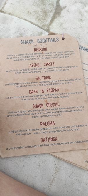 Menu August 2024 at Pele Surf Shack in Hook Of Holland