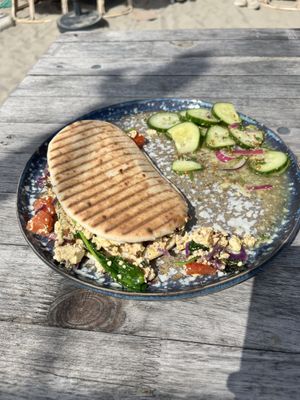 Tofu scramble pita   at Pele Surf Shack in Hook Of Holland