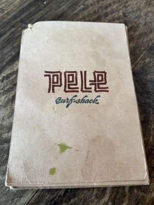 De menukaart   at Pele Surf Shack in Hook Of Holland