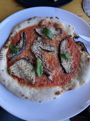 Pizza with eggplantt  at Pele Surf Shack in Hook Of Holland