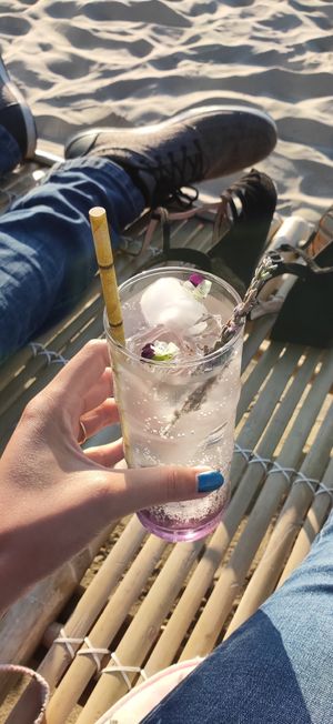 Lavender soda at Pele Surf Shack in Hook Of Holland
