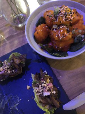 Tacos and cauliflower  at O Gambuzino in Lisbon