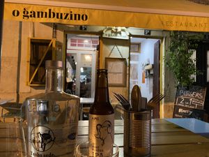 View from outside table at O Gambuzino in Lisbon