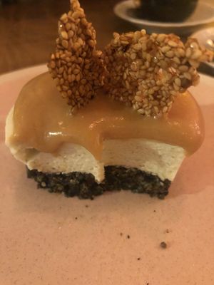 Salted caramel tartelet Close up   at O Gambuzino in Lisbon