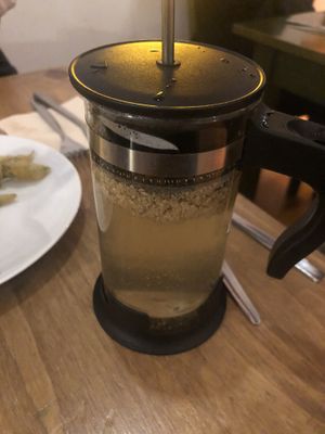 ginger tea  at O Gambuzino in Lisbon