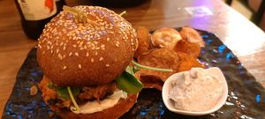 Vish burger. at O Gambuzino in Lisbon