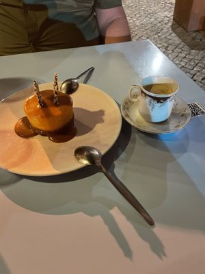 Cheesecake for dessert, sesame crust was great!  at O Gambuzino in Lisbon