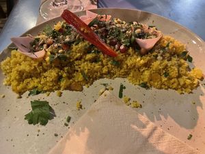 Part of the Marqa, a tagine with cauliflower kofta  at O Gambuzino in Lisbon