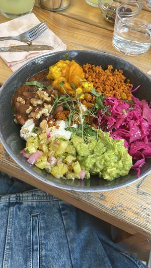 Main dish, with. Brwon rice below   at O Gambuzino in Lisbon
