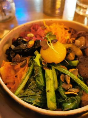 Vegan Bibimbap at O Gambuzino in Lisbon