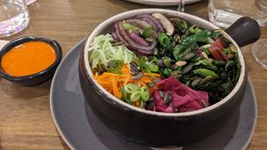 Bibimbap at O Gambuzino in Lisbon
