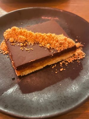 "Sneaky slice" for dessert - peanut butter and belgian chocolate at O Gambuzino in Lisbon