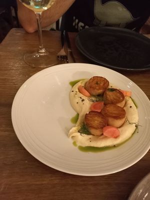 Skallops made of King Oyster Mushroom at O Gambuzino in Lisbon