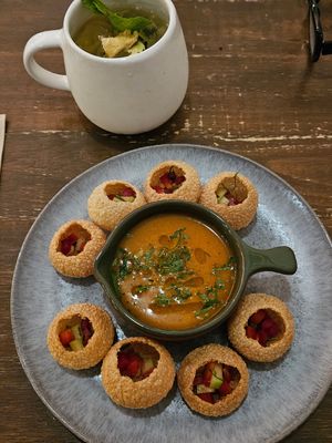 Pani Puri Gazpacho at O Gambuzino in Lisbon