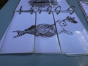 Menu artwork  at O Gambuzino in Lisbon