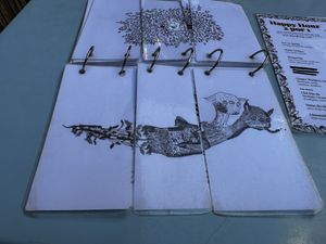 Menu artwork  at O Gambuzino in Lisbon