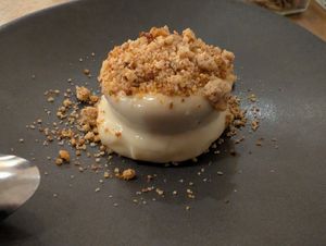 Chai cheesecake with ginger cream at O Gambuzino in Lisbon