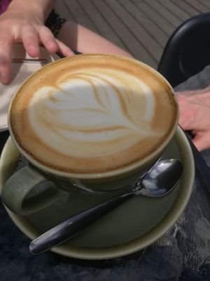 Oat latte at Slice of Cornwall in Falmouth