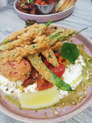 Tempura veg at Slice of Cornwall in Falmouth