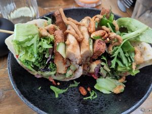 Tofu satay baya (Vyth on the menu) at Slice of Cornwall in Falmouth