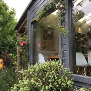 Outside the cafe is so lush  at Slice of Cornwall in Falmouth