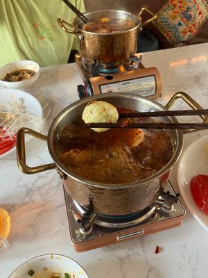 Vegetarian ”fish ball” at Dé Lái Xī SùShí 德来兮素食 in Kangding
