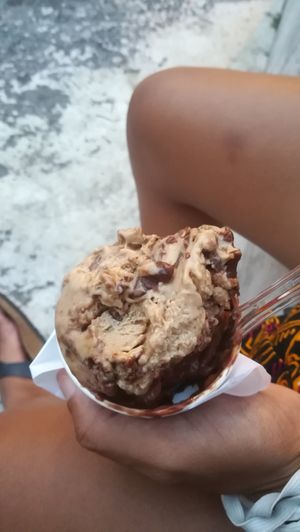 Hazelnut with nougat chunks - so heavenly! at La Cremeria delle Erbe in Genoa