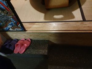 In the private area you take your shoes off at Ooki in Zurich