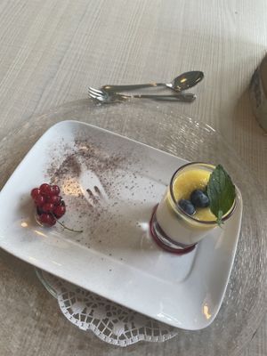 Kokos-Grieß-Ananas Nachtisch  at Holzschuh's Schwarzwaldhotel in Baiersbronn