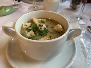 Pfifferlingsuppe at Holzschuh's Schwarzwaldhotel in Baiersbronn