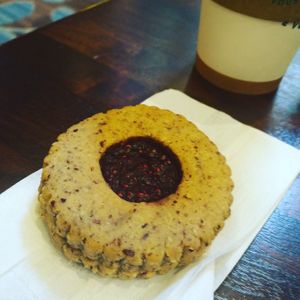 Linzor Cookie - rich and delicious!  at Kashew Bakery in Calgary