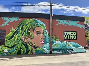 Cool mural on side of building   at TacoVino in Corvallis