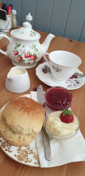 Vegan cream tea at Lion Rock Tea Rooms in Cheddar