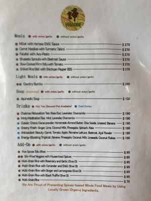 English menu at 諦 Veganism 共響空間- Dì Chún Sù Zhǔyì in Taipei