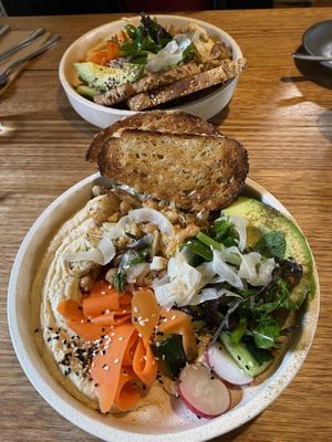 Hummus and roast cauliflower bowl with avo - 😋  at Pancho in Daylesford