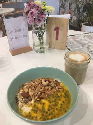 Tropical mango pineapple coconut bowl at Carrotsticks & Cravings - Robertson Quay in Central Singapore