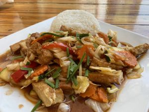 Wok vegetable medley and tofu  at Pho Street in Cairns
