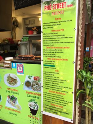 Vegan items labelled with V  at Pho Street in Cairns