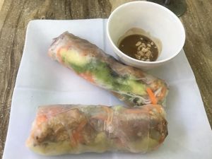 Avocado and tofu rice paper rolls  at Pho Street in Cairns