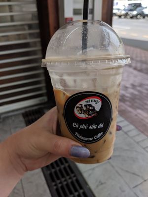 Vietnamese ice coffee, double shot with soy milk at Pho Street in Cairns