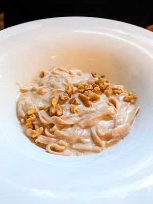 Tagliatelle di castagne con sugo di noci at La Luna nel Pozzo in Lerici