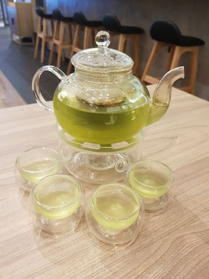 Matcha tea with roasted barley at Samurai Ramen - UMAMI Premium in Johor Bahru