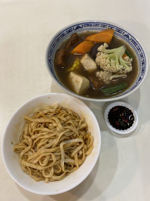 Bak kut teh packed with ingredients and more underneath although it’s on the pricey side $8 at Create Healthy Lifestyle 創意素食 in Central Singapore