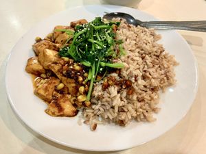 Tofu n brown rice  at Create Healthy Lifestyle 創意素食 in Central Singapore