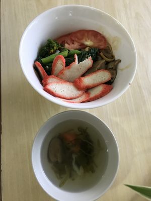 Mushroom char siew dry noodle at Create Healthy Lifestyle 創意素食 in Central Singapore