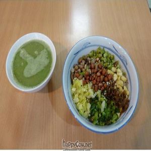 Traditional Hakka Lei-Cha set meal with basil/mint-based soup. at Create Healthy Lifestyle 創意素食 in Central Singapore